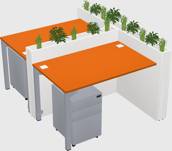 Rectangular shared desk