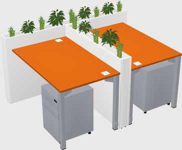 Rectangular shared desk