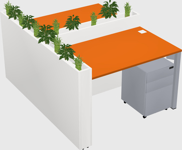 Rectangular shared desk