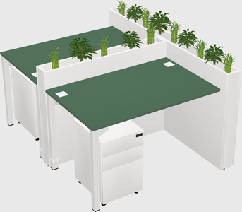 Rectangular shared desk
