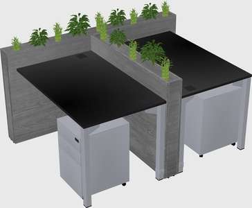 Rectangular shared desk