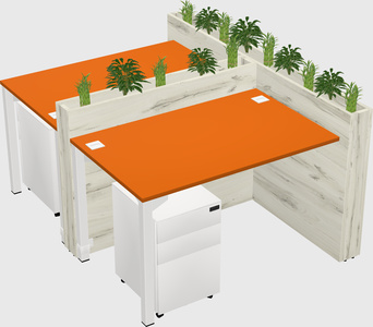 Rectangular shared desk