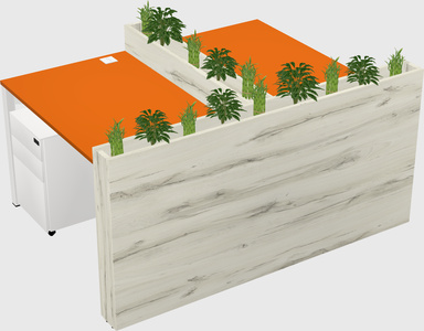 Rectangular shared desk