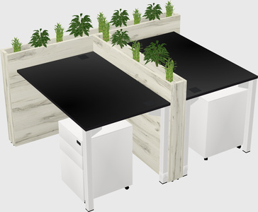 Rectangular shared desk