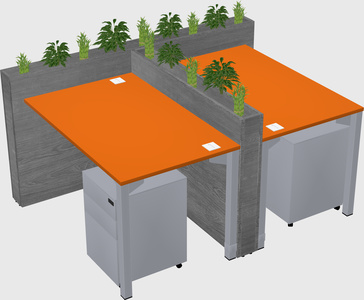 Rectangular shared desk