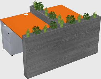 Rectangular shared desk