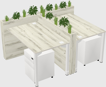 Rectangular shared desk