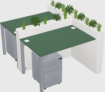 Rectangular shared desk