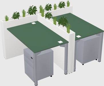 Rectangular shared desk