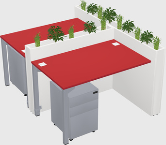 Rectangular shared desk