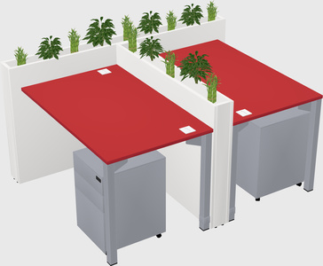 Rectangular shared desk