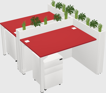 Rectangular shared desk