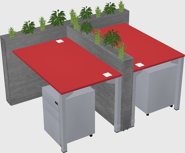 Rectangular shared desk