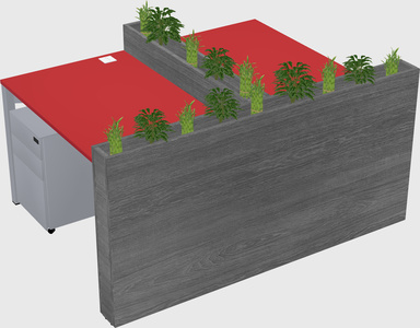 Rectangular shared desk