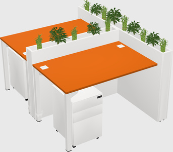 Rectangular shared desk