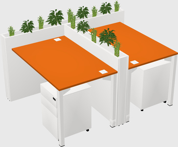 Rectangular shared desk