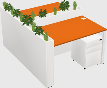 Rectangular shared desk