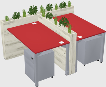 Rectangular shared desk
