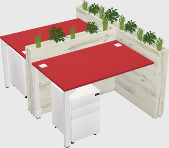 Rectangular shared desk