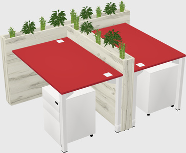 Rectangular shared desk