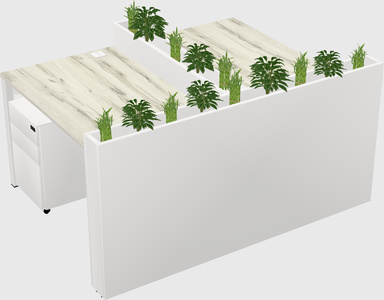 Rectangular shared desk