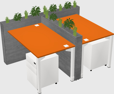 Rectangular shared desk