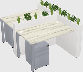 Rectangular shared desk
