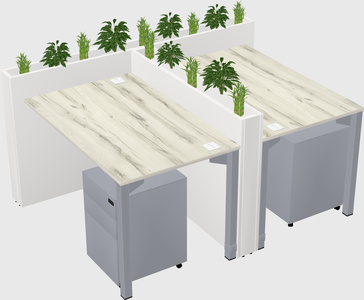 Rectangular shared desk
