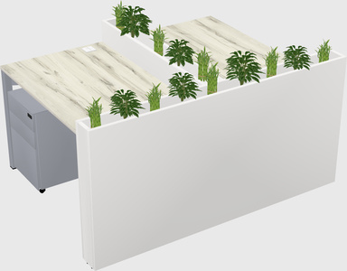 Rectangular shared desk