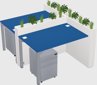 Rectangular shared desk