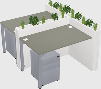 Rectangular shared desk