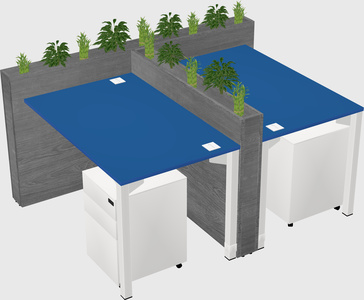 Rectangular shared desk