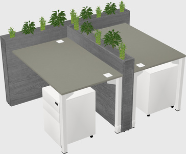Rectangular shared desk