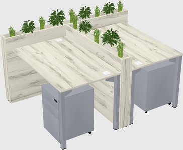 Rectangular shared desk