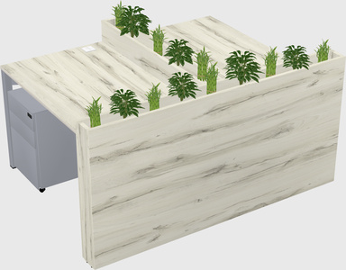 Rectangular shared desk
