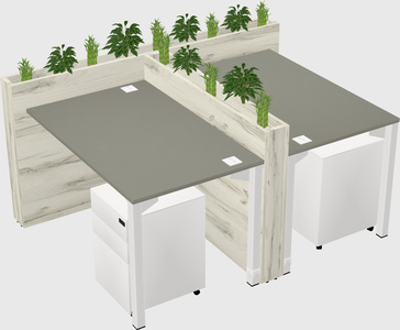 Rectangular shared desk