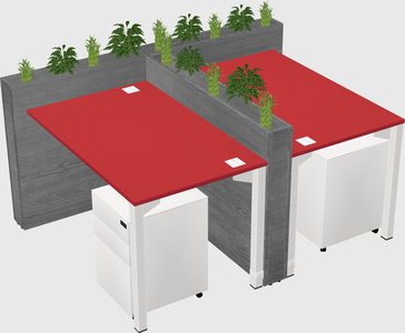 Rectangular shared desk