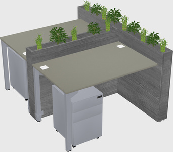 Rectangular shared desk