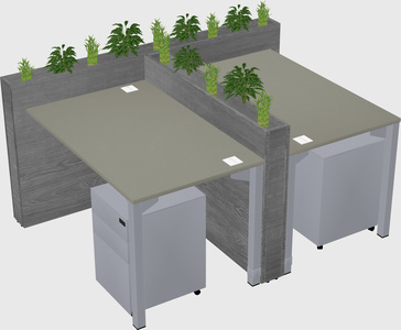 Rectangular shared desk