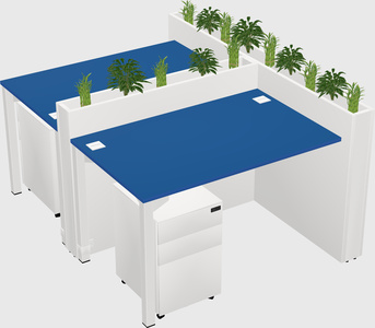 Rectangular shared desk