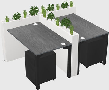 Rectangular shared desk