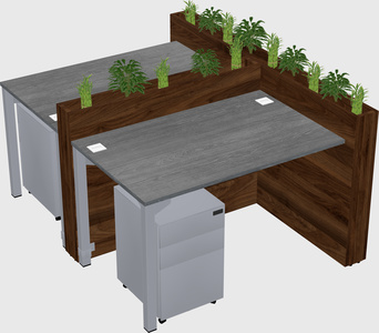 Rectangular shared desk