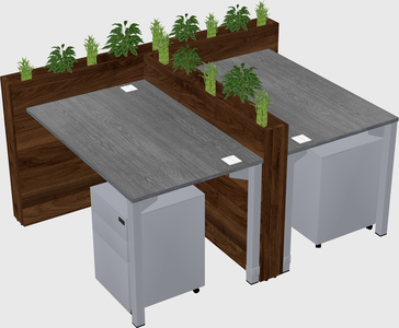 Rectangular shared desk