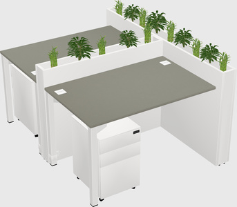 Rectangular shared desk