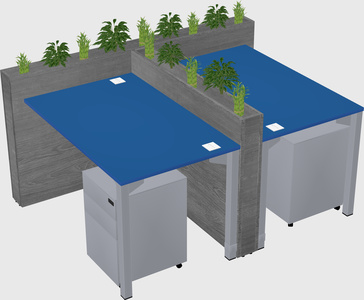 Rectangular shared desk