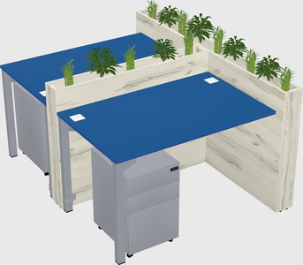 Rectangular shared desk