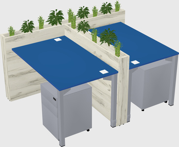 Rectangular shared desk