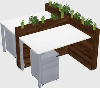 Rectangular shared desk