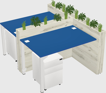 Rectangular shared desk