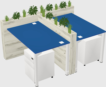 Rectangular shared desk